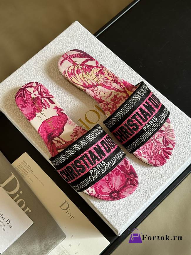 Fortok Dior Dway Slides Indy Pink Multicolor - 1