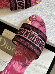 Fortok Dior Dway Slides Rani Pink Multicolor Embroidered Cotton  - 6