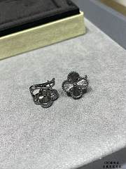 Fortok Van Cleef & Arpels Black Flower four-leaf Clover Earrings - 1