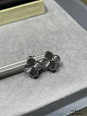 Fortok Van Cleef & Arpels Black Flower four-leaf Clover Earrings - 3