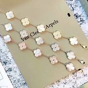 Fortok Van Cleef & Arpels Natural White Four-leaf Clover With Diamonds & Five-flower Bracelet Gold/ Silver / Rose Gold - 2