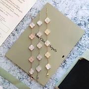 Fortok Van Cleef & Arpels Natural White Four-leaf Clover With Diamonds & Five-flower Bracelet Gold/ Silver / Rose Gold - 3