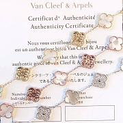 Fortok Van Cleef & Arpels Natural White Four-leaf Clover With Diamonds & Five-flower Bracelet Gold/ Silver / Rose Gold - 4