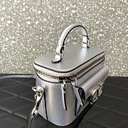 Fortok Valentino Garavani Leather Loco Vanity Case in Silver 16.5x10x7.5cm - 3