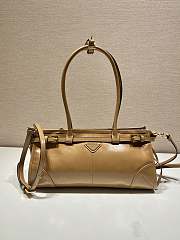 Fortok Prada Brown Medium Leather Handbag 1BA426 32x15.5x12cm - 1