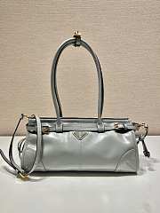 Fortok Prada Grey Medium Leather Handbag 1BA426 32x15.5x12cm - 1