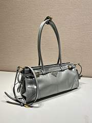 Fortok Prada Grey Medium Leather Handbag 1BA426 32x15.5x12cm - 4