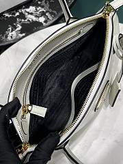 Fortok Prada Enamel Triangle Logo Leather Handbag in White 1BA427 26x17x9cm - 3