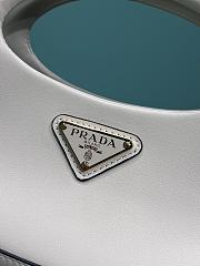 Fortok Prada White Triangle-logo Leather Tote Bag 1BA421 30x5x20cm - 3