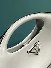 Fortok Prada White Triangle-logo Leather Tote Bag 1BA421 30x5x20cm - 2