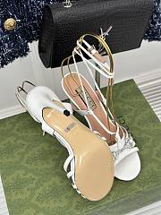 Fortok Gucci Horsebit Sandals White Leather  - 5