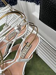 Fortok Gucci Horsebit Sandals White Leather  - 4