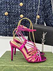 Fortok Gucci Horsebit Sandals Pink Leather - 1