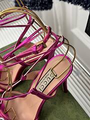 Fortok Gucci Horsebit Sandals Pink Leather - 2