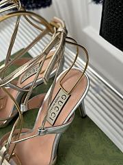 Fortok Gucci Horsebit Sandals Silver Leather - 3