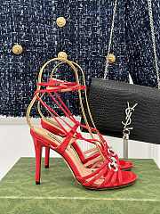Fortok Gucci Horsebit Sandals Red Leather - 1