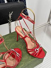 Fortok Gucci Horsebit Sandals Red Leather - 6