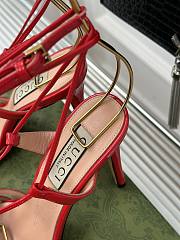 Fortok Gucci Horsebit Sandals Red Leather - 5