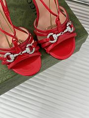 Fortok Gucci Horsebit Sandals Red Leather - 4