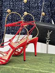 Fortok Gucci Horsebit Sandals Red Leather - 2