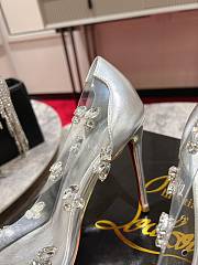 Fortok Christin Louboutin Degraqueen Embellished Pumps in Silver  - 5