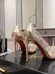 Fortok Christin Louboutin Degraqueen Embellished Pumps in Gold - 4