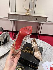 Fortok Christin Louboutin Degraqueen Embellished Pumps in Gold - 5