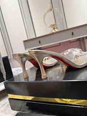 Fortok Christin Louboutin Degraqueen Embellished Sandals in Gold - 6