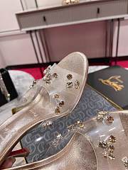 Fortok Christin Louboutin Degraqueen Embellished Sandals in Gold - 4