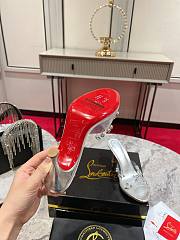 Fortok Christin Louboutin Degraqueen Embellished Sandals in Silver - 6