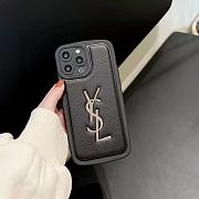 Fortok Saint Laurent Glitter Logo Phone Case in Black/Red - 6