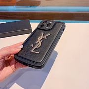 Fortok Saint Laurent Glitter Logo Phone Case in Black/Red - 5