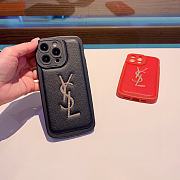 Fortok Saint Laurent Glitter Logo Phone Case in Black/Red - 4