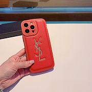 Fortok Saint Laurent Glitter Logo Phone Case in Black/Red - 3