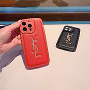 Fortok Saint Laurent Glitter Logo Phone Case in Black/Red - 2