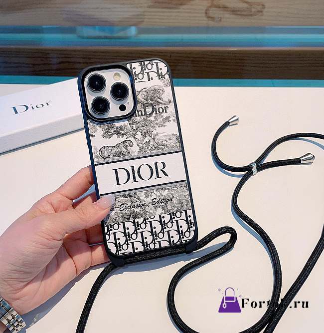 Fortok Dior Floral Crossbody Phone Case - 1