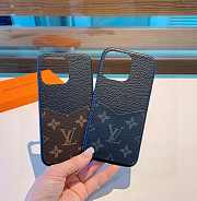 Fortok Louis Vuitton Classic Presbyopic Card Phone Case Black/Brown - 1