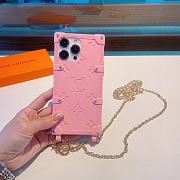 Fortok Louis Vuitton Rivet Chain Phone Case Black/Pink - 3