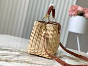 Fortok Louis Vuitton Capucines BB Straw Leather Handbag Beige Brown M48865 27x20x9cm - 6