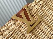 Fortok Louis Vuitton Capucines BB Straw Leather Handbag Beige Brown M48865 27x20x9cm - 2