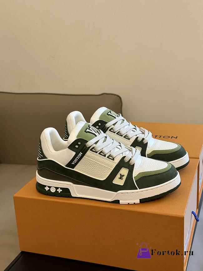 Fortok Louis Vuitton Moka Trainers White/Green - 1