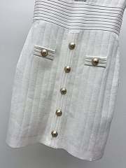 Fortok Balmain Knitted Dress White With Bottons - 6