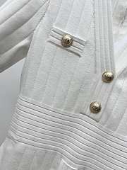 Fortok Balmain Knitted Dress White With Bottons - 3