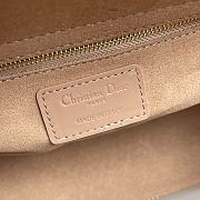 Fortok Dior Medium Lady Dior Patent Cannage Beige Gold-tone Metal 24×20×11cm - 3
