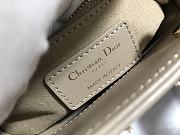 Fortok Dior Mini Lady Bag Platinum Metallic Cannage Lambskin With Beaded Embroidery 17x15x7cm - 2