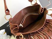 Fortok Celine Medium Annabel Bag With Fringed In Suede Calfskin Brown 36.5x28.5x10cm - 3
