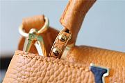 Fortok Louis Vuitton Capucines Mini Bag in Orange Taurillon Leather 21x14x8cm - 5