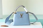 Fortok Louis Vuitton Capucines Mini Bag in Blue Taurillon Leather 21x14x8cm - 1