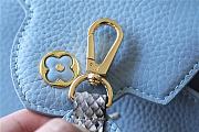 Fortok Louis Vuitton Capucines Mini Bag in Blue Taurillon Leather 21x14x8cm - 5