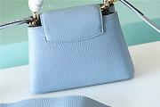 Fortok Louis Vuitton Capucines Mini Bag in Blue Taurillon Leather 21x14x8cm - 4